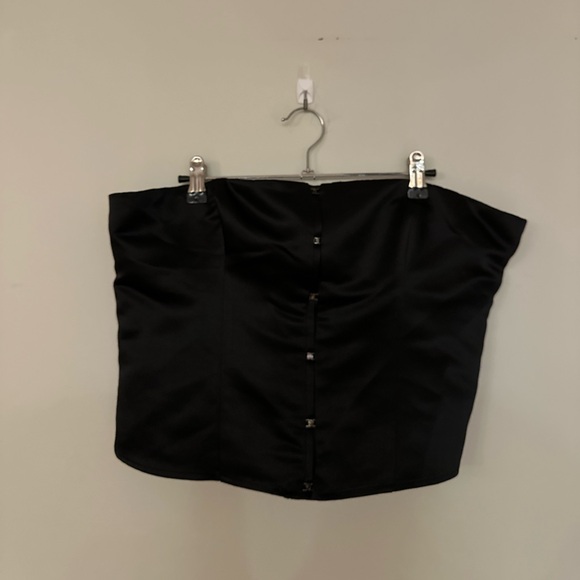 Reformation Jaclyn Satin Top - Black - NWT Size 12 - Picture 7 of 13